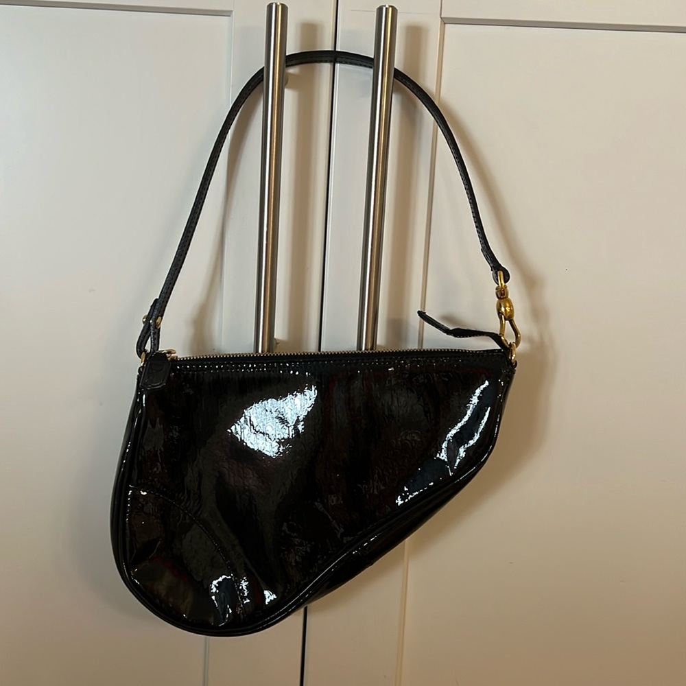 Christian Dior Patent Leather Saddle Bag